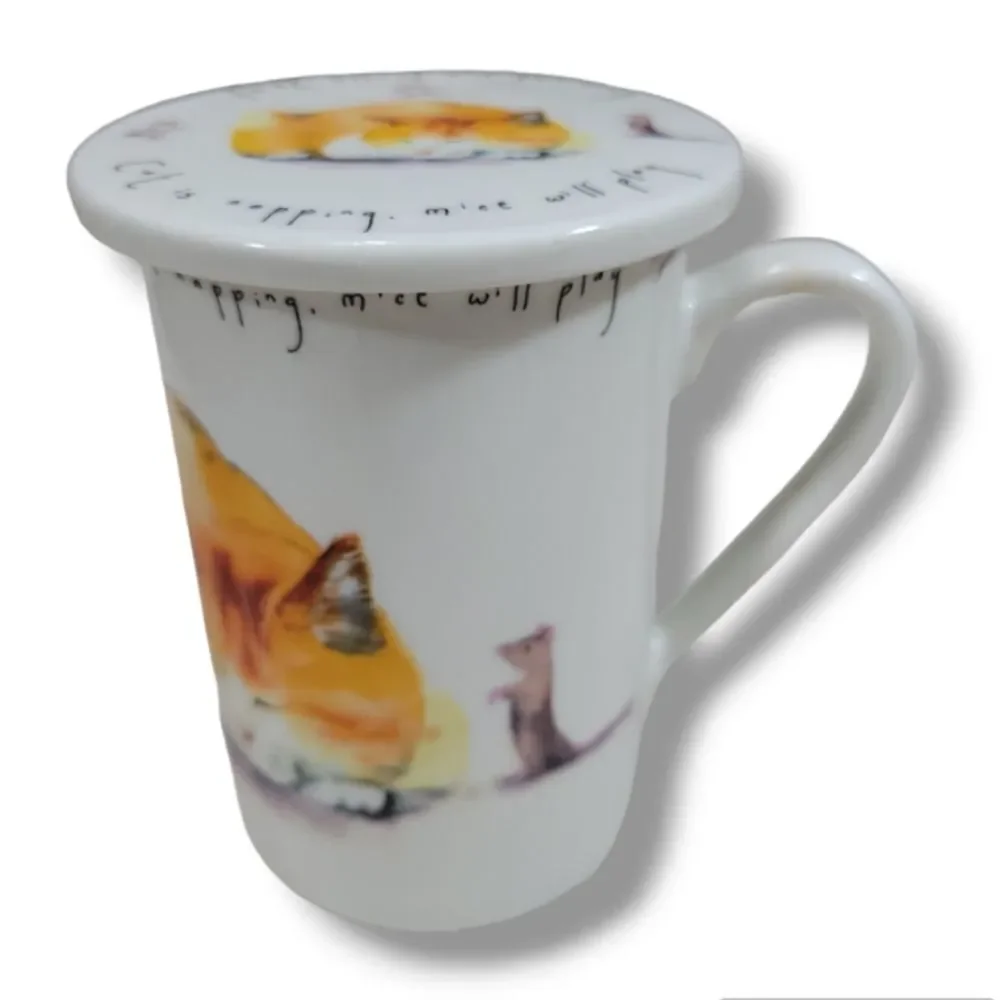 Vintage Mug Kent Pottery Mug Coffee Mug Tea Cup Cat Is Napping, Mice Will Play